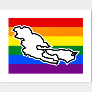 Pender Islands BC - Rainbow Pride Flag - LGBT Colours - Pender Island Posters and Art